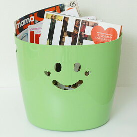 スマイルシリーズ ぷりる Mサイズ バスケット ゴミ箱 カラフル 全9色 子供も安心 安心の日本製 にこにこ 片付けボックス おもちゃ 整理 ランドリーボックス