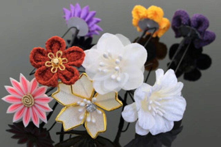 楽天市場】【サンプル品】Uピン髪飾り 3点セット 花飾り ゆかた髪飾り 