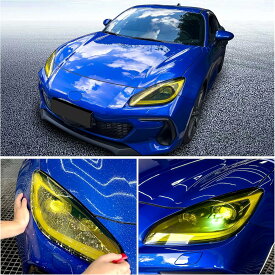 トヨタ GR86 ZN8 スバル BRZ ZD8 2021-2026 対応 ヘッドライト保護フィルム TPU 自己修復 スクラッチガード 外装アクセサリー イエローカラー 2 個