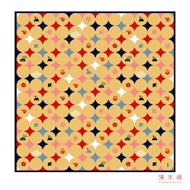 【送料込】 日本製 風呂敷 大判 90 サイズ 濱文様 「お祝い文様」 富士山 ダルマ 縁起 文様 洗える ふろしき 綿 土産 ギフト 贈り物 ワイン 日本酒 一升瓶 お稽古 包む 飾る インテリア タペストリー カバー エコ バッグ 和 大布 日本 japan furoshiki メール便 送料込