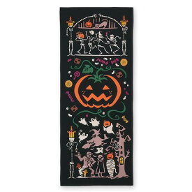 手ぬぐい 日本製 けねま 「ハロウィンナイト」 ハロウィン 秋 秋柄 縦柄 和柄 綿 晒 さらし 生地 注染 注染手ぬぐい サイズ タペストリー インテリア 飾る 土産 ギフト プレゼント 贈り物 気音間 kenema tenugui iapan 手拭い 日本 てぬぐい 専門 正規品 わびすけ メール便