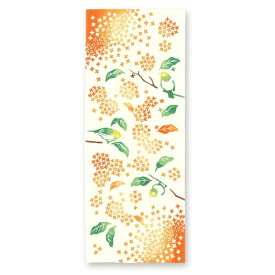 手ぬぐい 日本製 けねま 「目白金木犀」 秋 メジロ キンモクセイ 金木犀 秋柄 縦柄 綿 晒 さらし 生地 注染 注染手ぬぐい サイズ タペストリー インテリア 飾る 土産 ギフト プレゼント 気音間 kenema tenugui iapan 手拭い 日本 てぬぐい 専門 正規品 わびすけ メール便