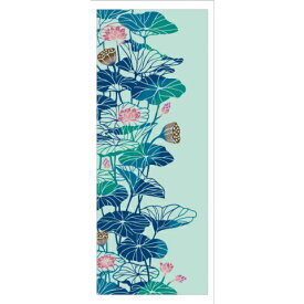 【数量限定カラー】 手ぬぐい 日本製 kenema 「蓮花（青）」 蓮 花 ハス 夏柄 縦柄 和柄 綿 晒 さらし 特岡 注染 注染手ぬぐい サイズ タペストリー インテリア 飾る 土産 ギフト プレゼント 贈り物 けねま 気音間 tenugui 手拭い てぬぐい 専門 正規品 限定 メール便 ke13
