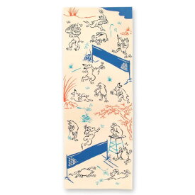 手ぬぐい 日本製 けねま 鳥獣戯画 「バドミントン」 縦柄 和柄 綿 晒 さらし 生地 サイズ タペストリー インテリア 飾る うさぎ かえる スポーツ 土産 ギフト プレゼント 贈り物 kenema tenugui japan 日本 注染 手ぬぐい てぬぐい 手拭い 専門 わびすけ 正規品 メール便