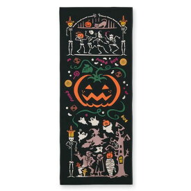 手ぬぐい 日本製 JIKAN STYLE 「ハロウィンナイト」 ハロウィン 縦柄 注染 秋 手ぬぐい 綿 晒 柄 染 伝統 工芸 サイズ タペストリー インテリア 飾る ギフト プレゼント 贈り物 ジカンスタイル 宮本 tenugui japan 日本 てぬぐい 手拭い 専門 わびすけ 正規品 メール便