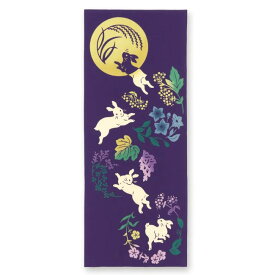 手ぬぐい 日本製 JIKAN STYLE 「十五夜白兎」 うさぎ ウサギ 月見 秋 縦柄 注染 手ぬぐい 綿 晒 和 柄 染 伝統 工芸 サイズ タペストリー インテリア 飾る 土産 ギフト プレゼント ジカンスタイル 宮本 tenugui japan 日本 てぬぐい 手拭い 専門 わびすけ 正規品 メール便