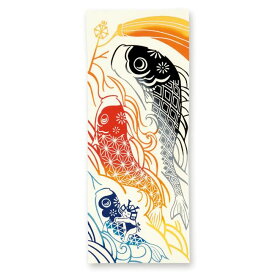 手ぬぐい 日本製 JIKAN STYLE 「波風と鯉のぼり」 こいのぼり 端午 節句 縦柄 注染 手ぬぐい 綿 晒 和 柄 伝統 工芸 サイズ タペストリー インテリア 飾る 土産 ギフト プレゼント ジカンスタイル 宮本 tenugui japan 日本 てぬぐい 手拭い 専門 わびすけ 正規品 メール便