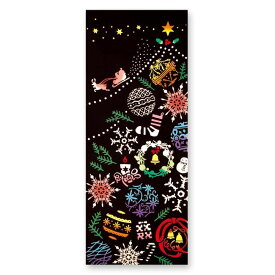 手ぬぐい 日本製 JIKAN STYLE 「Ornament Treeオーナメントツリー」 クリスマス 縦柄 北欧 注染 手ぬぐい 綿 晒 柄 染 伝統 工芸 サイズ タペストリー インテリア 飾る ギフト ジカンスタイル 宮本 tenugui japan 日本 てぬぐい 手拭い 専門 わびすけ 正規品 メール便