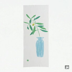 手ぬぐい 日本製 にじゆら 「小豆島の夏」 オリーブ 夏 夏柄 北欧 縦柄 綿 和 晒 さらし 生地 注染 注染手ぬぐい サイズ タペストリー インテリア 飾る 工芸 土産 ギフト プレゼント 贈り物 japan tenugui 手拭い 日本 てぬぐい 専門 正規品 わびすけ メール便