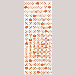 手ぬぐい 日本製 戸田屋 【みかん】てぬぐい 梨園染 注染 みかん 縦柄 横柄 晒 さらし 綿100% サイズ タペストリー インテリア お弁当 お土産 お祝い ギフト 父の日 母の日 敬老の日 手作り ハ