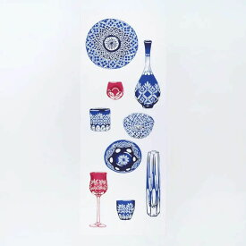 手ぬぐい 日本製 戸田屋 「江戸切子」 梨園染 切子 器 グラス 和柄 綿 晒 さらし 生地 注染 サイズ タペストリー インテリア 飾る 土産 ギフト プレゼント 贈り物 剣道 登山 japan tenugui 日本 手拭い てぬぐい 専門 正規品 わびすけ メール便 t12