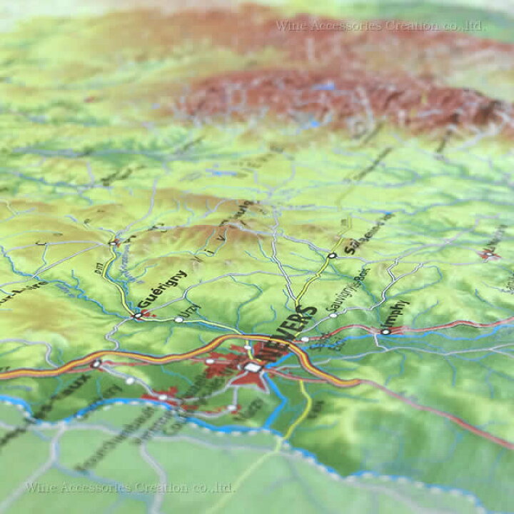 楽天市場 フランス3dマップ 立体地図 ブルゴーニュ地方 ワインポストカードuv3pc付 Ur101mp ワイングッズ特選通販店wac