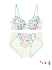 【ブラ＆ショーツセット】 ウイング WEB限定 Wing ウイング インナー・ルームウェア ブラ＆ショーツセット オレンジ ホワイト[Rakuten Fashion]