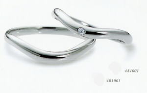 ★Romantic Blueロマンティックブルー4B1001(7)&4A1001ダイヤ(8)−２本セットPT900プラチナマリッジリング・結婚指輪・ペアリング｜ＪＥＷＥＬＲＹ　ＬＡＮＤ