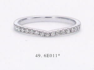 ★NINA RICCI【ニナリッチ】(57)6E011-3ハーフエタニティ マリッジリング・結婚指輪・ペアリング用(1本)