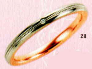 ★【卸直営店のお得な特別割引価格★Angerosa(アンジェローザ)(28)AR-508(L), PT950/K18PG マリッジリング、結婚指輪、ペアリング用(1本)