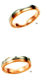 ★【卸直営店のお得な特別割引価格★Angerosa（アンジェローザ）(38)AR-501(M))&(40)AR-503(L)-2本セット, Pt900/K18PG　マリッジリング、結婚指輪、ペアリング