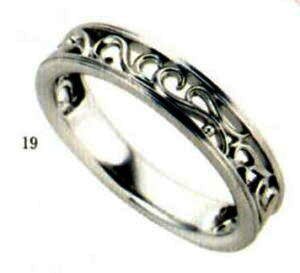 ★【価格は変動しやすいので、お問い合わせください。】★Angerosa(アンジェローザ)(19)AR-019(L), Pt900 マリッジリング、結婚指輪、ペアリング用(1本)