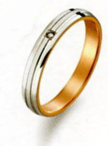 True Love トゥルーラブ (30) M371D ダイヤ 卸直営店 Pt900 プラチナ & K18PG ピンクゴールド マリッジリング 結婚指輪 ペアリング(1本)