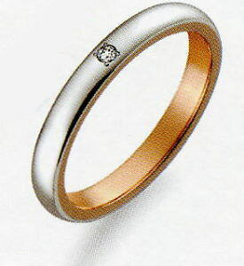 True Love トゥルーラブ (36) M376D ダイヤ 卸直営店 Pt900 プラチナ & K18PG ピンクゴールド マリッジリング 結婚指輪 ペアリング(1本)