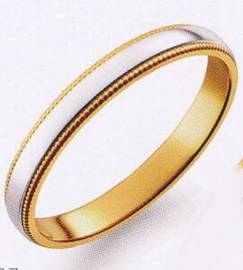 True Love トゥルーラブ (37) M377 卸直営店 Pt900 プラチナ & K18YG イエローゴールド マリッジリング 結婚指輪 ペアリング(1本)