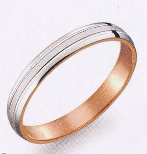 True Love トゥルーラブ (29) M371 卸直営店  Pt900 プラチナ & K18PG ピンクゴールド マリッジリング 結婚指輪 ペアリング(1本)