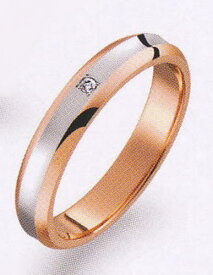 True Love トゥルーラブ (32) M374D ダイヤ 卸直営店 Pt900 プラチナ & K18PG ピンクゴールド マリッジリング 結婚指輪 ペアリング（1本）