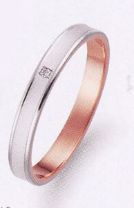 True Love トゥルーラブ (50) K276WPD-2 ダイヤ 卸直営店 K18WG ホワイトゴールド & K18PG ピンクゴールド マリッジリング 結婚指輪 ペアリング(1本)