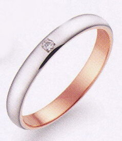 True Love トゥルーラブ (52) K277WPD ダイヤ 卸直営店 K18WG ホワイトゴールド & K18PG ピンクゴールド マリッジリング 結婚指輪 ペアリング（1本）