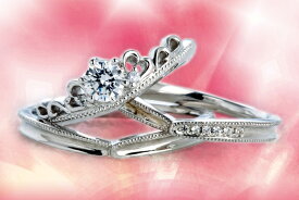 0.3ct.ダイヤモンド婚約指輪（エンゲージリング）/結婚指輪（マリッジリング）3本セットPRF010-03（ハナショウブ）【当店のオリジナル製品】