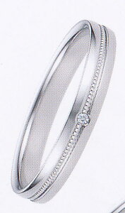 ★【卸直営店の(お得な特別割引価格)】★ et toi エトワ B047-3 Pt900ダイヤ入り マリッジリング 結婚指輪 ペアリング (1本)