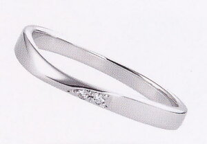 ★【卸直営店の(お得な特別割引価格)】★ et toi エトワ K014-3 Pt900 ダイヤ入り マリッジリング 結婚指輪 ペアリング (1本)