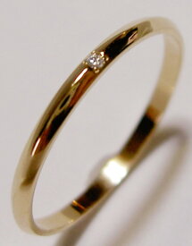 K18PGピンクゴールド　ダイヤモンド入り,SLIM(スリム　1.5mm幅)な結婚指輪、マリッジリング、ペアリング(1本）