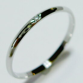 Pt900 ハードプラチナ　ダイヤモンド入り,SLIM(スリム　1.5mm幅)な結婚指輪、マリッジリング、ペアリング(1本）