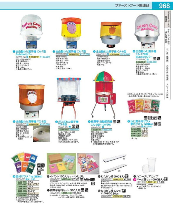 楽天市場】綿菓子自動販売機 CA−6型 （100円用） GWT0801 
