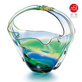 石塚硝子 ISHIZUKA GLASS アデリアグラス ADERIA GLASS 津軽びいどろ 手付き花器 F79834 花瓶