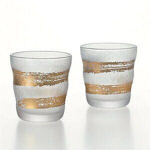 石塚硝子 ISHIZUKA GLASS アデリアグラス ADERIA GLASS プレミアム金一文字ロックグラスペアセット S6281 335ml