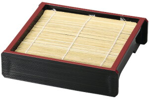 TA 耐熱ニュー千筋角ザルセイロ 黒天朱(底板付) S−10−44 RSBS2401