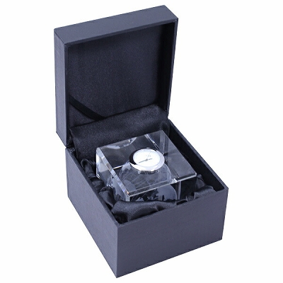 NARUMI ナルミ グラスワークス 3Dアース キューブクロック 6.5cm GW1000-11055 置き時計 | WADA TOKI