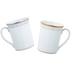 Noritake ノリタケ HAMPSHIRE GOLD & PLATINUM ハンプシャーゴールド＆プラチナ マグカップペアセット（金・銀） P91332/4335-6 4335-6L/P91332 310cc