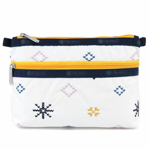LeSportsac X|[gTbN |[` 7105 COSMETIC CLUTCH E951 FAIR ISLE IVORY EMB