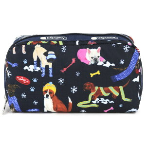 LeSportsac X|[gTbN |[` 6511 RECTANGULAR COSMETIC HA76 SNOWY PUPS
