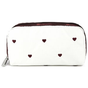 LeSportsac X|[gTbN |[` 6511 RECTANGULAR COSMETIC HA83 BERRY HEART EMB