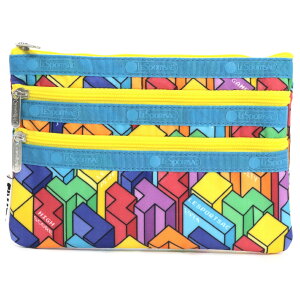 LeSportsac ���X�|�[�g�T�b�N �|�[�` 7158 3 ZIP COSMETIC LC59 TETROMINO CITY BLOCKS/TURQ