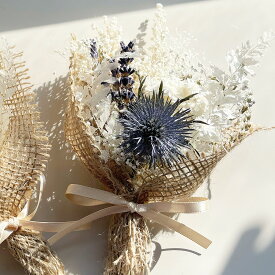 ドライフラワー 麻ブーケ ブルー ミニブーケ プチギフト【ひょうご・神戸オンライン物産展】【送料無料】 常温 / お取り寄せ ハンドメイド インテリア 雑貨 通販 お土産 お祝い プレゼント ギフト おすすめ /