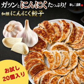 【お試しパック】恵比寿和顔の大蒜餃子 20個入り(1袋20個) にんにく3倍 国産豚肉100% 国産野菜 国産小麦粉使用 手包み 保存料・着色料不使用 ニンニク餃子 ギョウザ 餃子 セット ビール おつまみ 餃子セット 手作り餃子 にんにく餃子 冷凍餃子