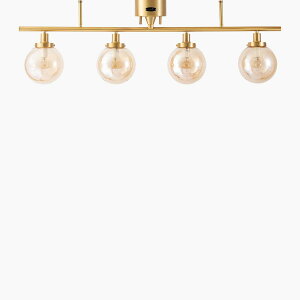 HERMOSA ハモサ シーリングライト MOON 4(ムーン4) 引掛けシーリング 白熱電球付き(E17/60W×4) 電球色 〜8畳 LED対応可 リモコン付き gold(ゴールド) GS-013IRNGD