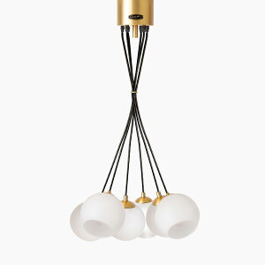 HERMOSA ハモサ ペンダントライト SAN MARCO 6(サンマルコ 6) 引掛けシーリング 白熱電球付き(E26/40W×6) 電球色 〜8畳 gold/white(ゴールド/ホワイト) GS-022GDWH