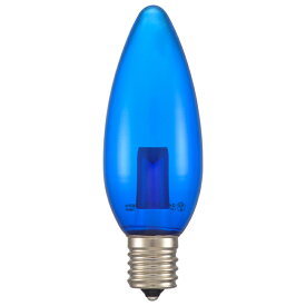 オーム電機　LED電球　LEDカラー電球　シャンデリア形　装飾用　1.2W　1lm　クリア青色　C32　E17　LDC1B-G-E17 13C (06-4656)