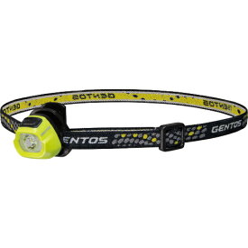 GENTOS　COMPACT HEADLIGHT　LEDコンパクトヘッドライト　高輝度チップタイプ白色LED　防滴仕様（IPX4準拠）　20lm　リチウムボタン電池CR2032×2個用（テスト用付属）　黄色（イエロー）　HC-24YG